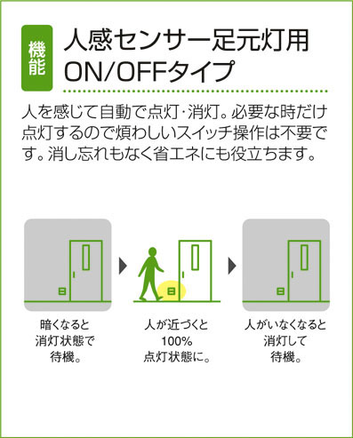 DAIKO 大光電機 人感センサー付足元灯 フットライト DBK-35471E