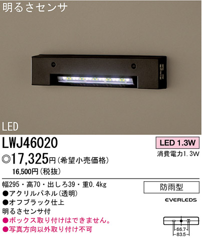 ѥʥ˥åŹ PANASONIC ƥꥢ饤 LWJ46020 Ϣ ƥꥢ饤 591600