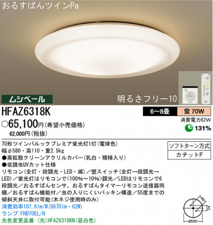 ѥʥ˥åŹ PANASONIC 󥰥饤 HFAZ6318K Ϣ 󥰥饤 8190