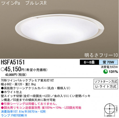 ѥʥ˥åŹ PANASONIC 󥰥饤 HSFA5151 Ϣ 󥰥饤