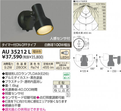 ߾ KOIZUMI LEDȥɥݥå AU35212L β