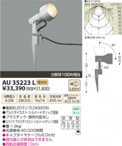 ߾ KOIZUMI LEDȥɥѥݥåȥ饤 AU35223L β