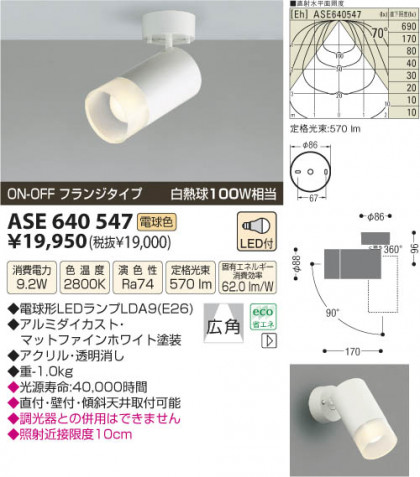 ߾ KOIZUMI LEDݥåȥ饤ȡʥե󥸡 ASE640547 β