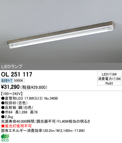 ODELIC ǥå LED ١饤 OL251117 ᥤ̿