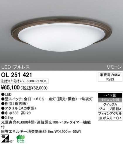 ODELIC ǥå LED 󥰥饤 OL251421 ᥤ̿