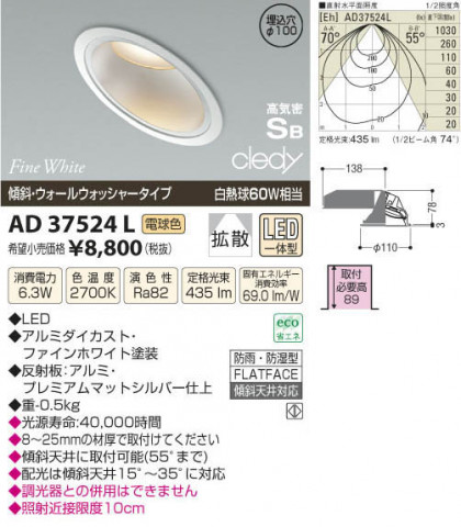 ߾ KOIZUMI LEDⵤ̩饤 AD37524L β