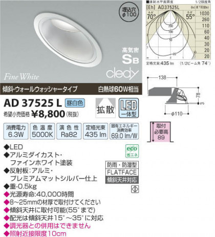߾ KOIZUMI LEDⵤ̩饤 AD37525L β
