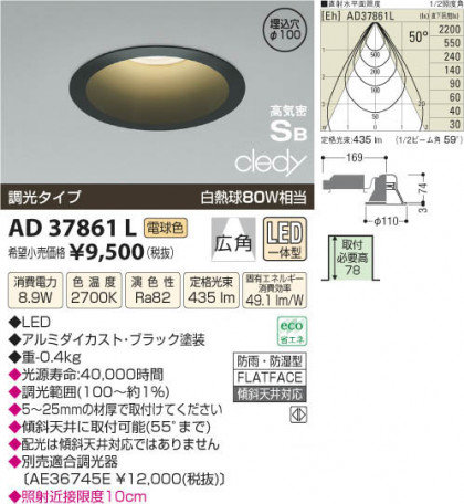 ߾ KOIZUMI LEDⵤ̩饤 AD37861L β