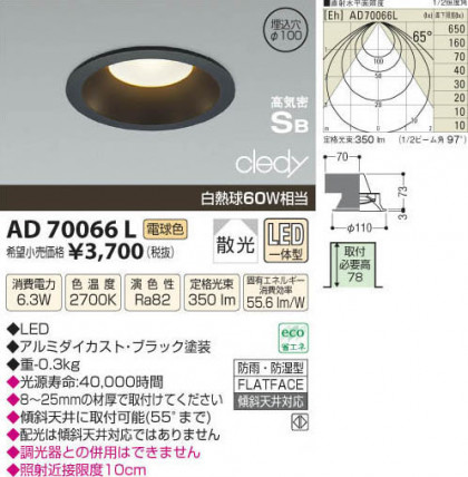 ߾ KOIZUMI LEDⵤ̩饤 AD70066L β