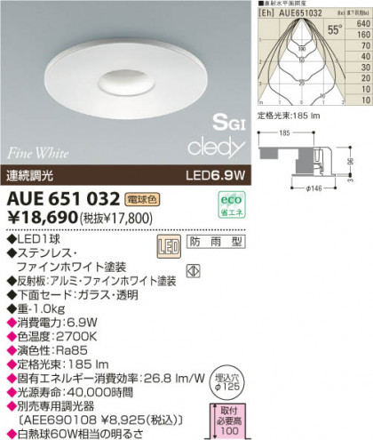 KOIZUMI LED ɱⵤ̩SG饤  AUE651032 ᥤ̿