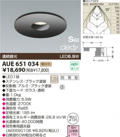 KOIZUMI LED ɱⵤ̩SG饤  AUE651034 ᥤ̿
