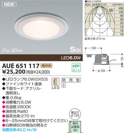 KOIZUMI LED ɱSG饤 AUE651117 ᥤ̿