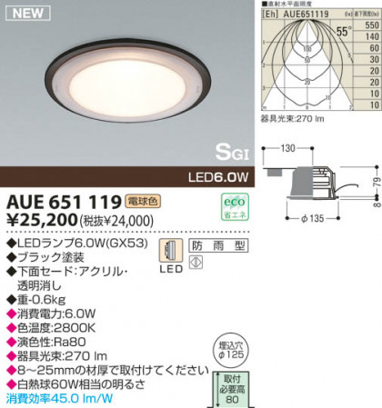 KOIZUMI LED ɱSG饤 AUE651119 ᥤ̿