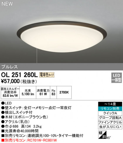 ODELIC ǥå 󥰥饤 OL251260L ᥤ̿