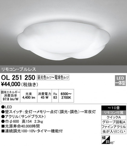 ODELIC ǥå 󥰥饤 OL251250 ᥤ̿