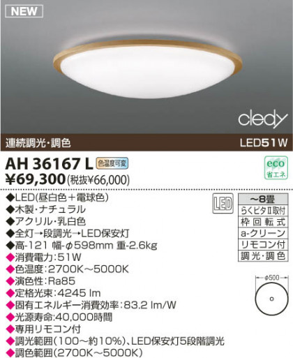 KOIZUMI LED AH36167L