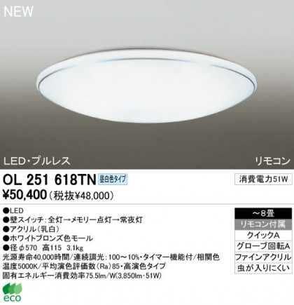 ODELIC ǥå LED 󥰥饤 OL251618TN
