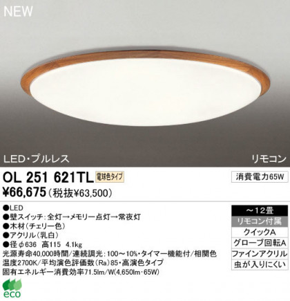 ODELIC ǥå LED 󥰥饤 OL251621TL