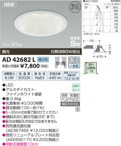 ߾ KOIZUMI ⵤ̩饤 LED AD42682L β