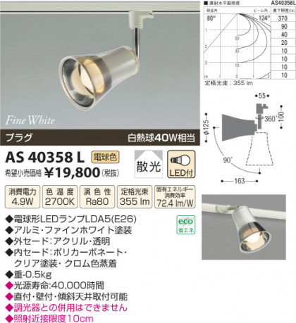 ߾ KOIZUMI ݥåȥ饤 LED AS40358L β