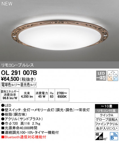 ODELIC ǥå 󥰥饤 OL291007B ñʲ