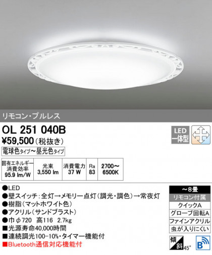 ODELIC ǥå 󥰥饤 OL251040B ñʲ