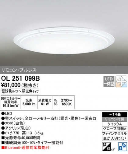 ODELIC ǥå 󥰥饤 OL251099B ñʲ