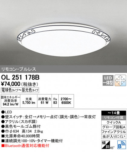 ODELIC ǥå 󥰥饤 OL251178B ñʲ