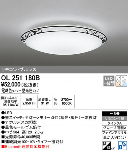 ODELIC ǥå 󥰥饤 OL251180B ñʲ