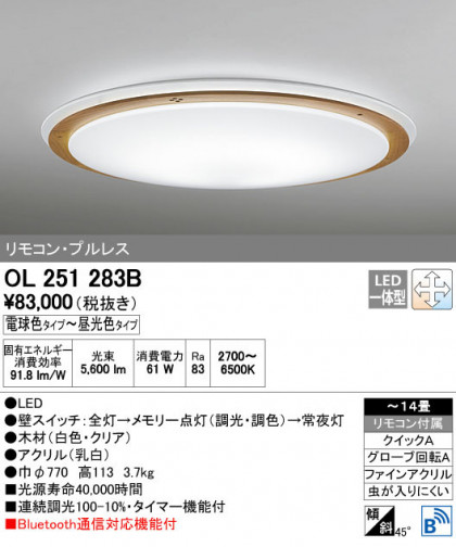 ODELIC ǥå 󥰥饤 OL251283B ñʲ