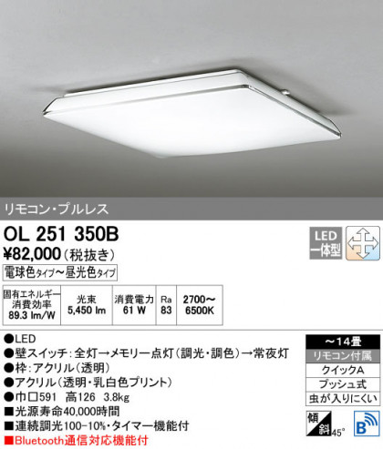 ODELIC ǥå 󥰥饤 OL251350B ñʲ