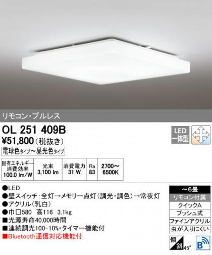 ODELIC ǥå 󥰥饤 OL251409B ñʲ