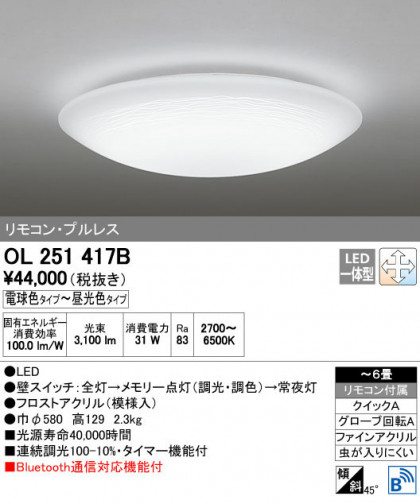 ODELIC ǥå 󥰥饤 OL251417B ñʲ