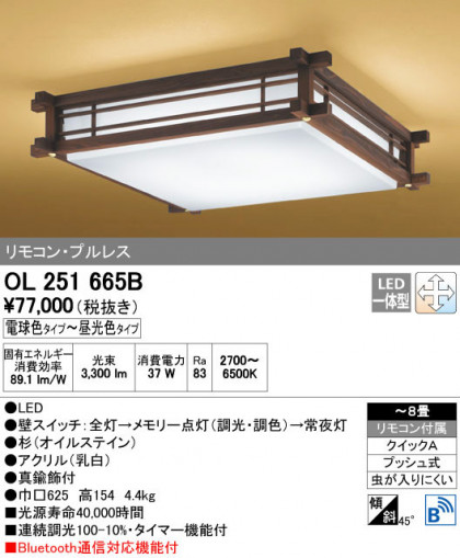 ODELIC ǥå 󥰥饤 OL251665B ñʲ