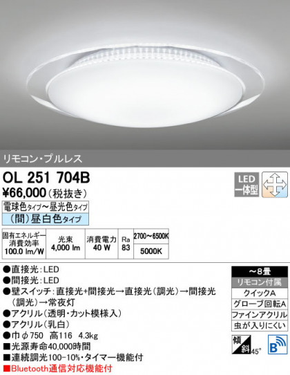 ODELIC ǥå 󥰥饤 OL251704B ñʲ