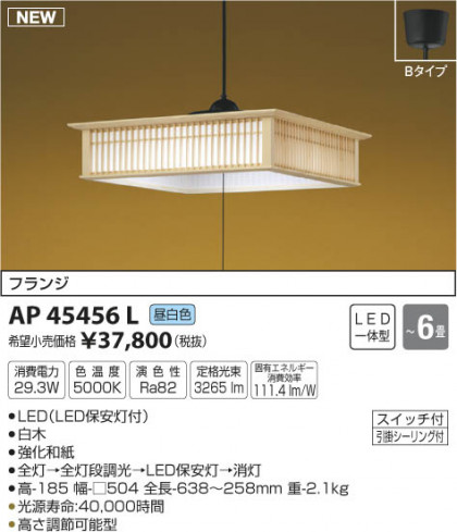 ߾ KOIZUMI ڥ LED򿧡 AP45456L ᥤ̿