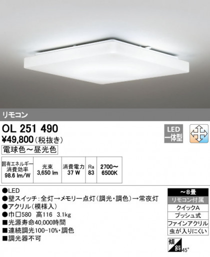 ODELIC ǥå 󥰥饤 OL251490 ᥤ̿