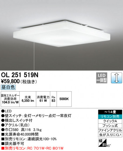 ODELIC ǥå 󥰥饤 OL251519N ᥤ̿