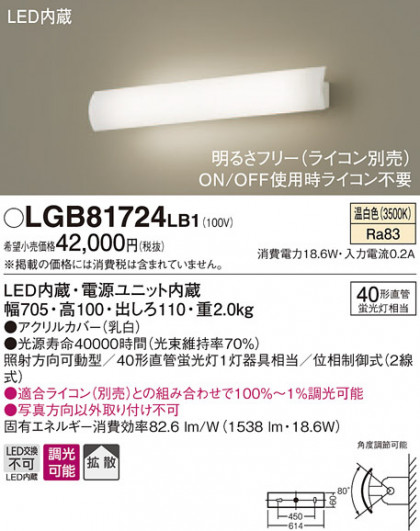 Panasonic ֥饱å LGB81724LB1 ᥤ̿