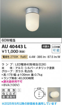 β Koizumi ߾ LEDɱ֥饱å AU40443L