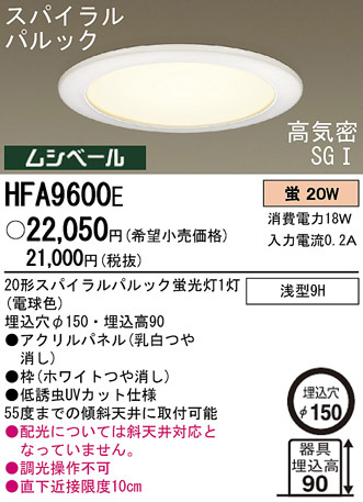 Panasonic 饤 HFA9600E ᥤ̿