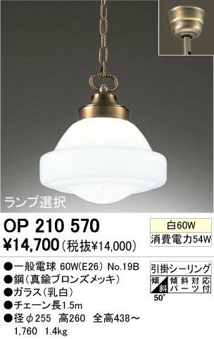 ODELIC ǥå OP210570 OP210570 ڥȥ饤 Ǯ ŵ  ѥ֥å|ư ڥȥ饤  Ǯ 60W