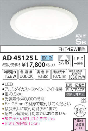 ߾ KOIZUMI LED ⵤ̩饤 AD45125L ᥤ̿
