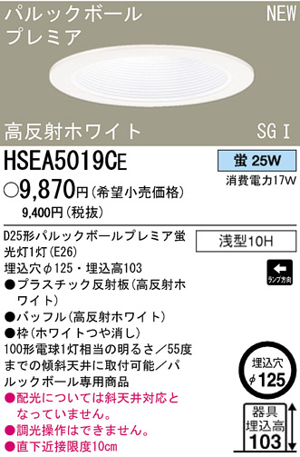 ѥʥ˥åŹ PANASONIC 饤 HSEA5019CE Ϣ 饤