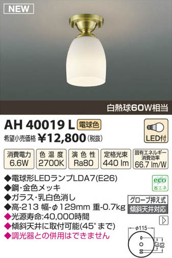 ߾ KOIZUMI LED AH40019L β