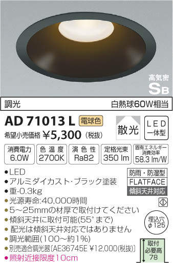 ߾ KOIZUMI LED ɱɼ饤 AD71013L ᥤ̿