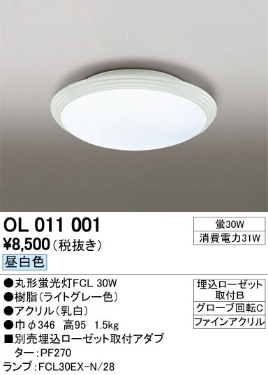 ODELIC ǥå 󥰥饤 OL011001 ñʲ