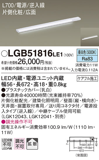 Panasonic ۲ LGB51816LE1 ᥤ̿