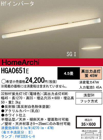 Panasonic å饤 HGA0651E ᥤ̿