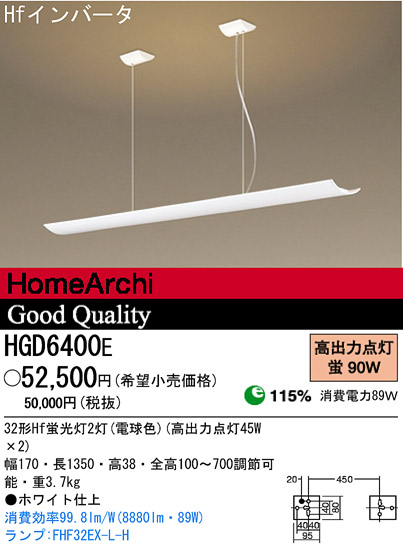 ѥʥ˥åŹPANASONICڥȡܾHGD6400EIndirect PendantäפΥåѡ